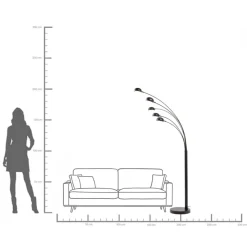 Stehleuchte Five Fingers Schwarz Matt