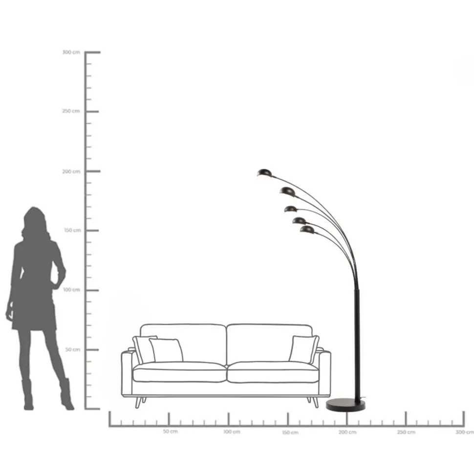 Stehleuchte Five Fingers Schwarz Matt