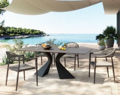 Tisch Gloria Outdoor Keramik Schwarz 180x90cm