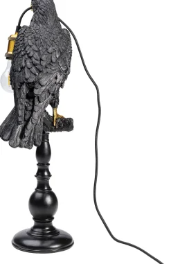 Tischleuchte Animal Sitting Crow Matt Schwarz 61cm