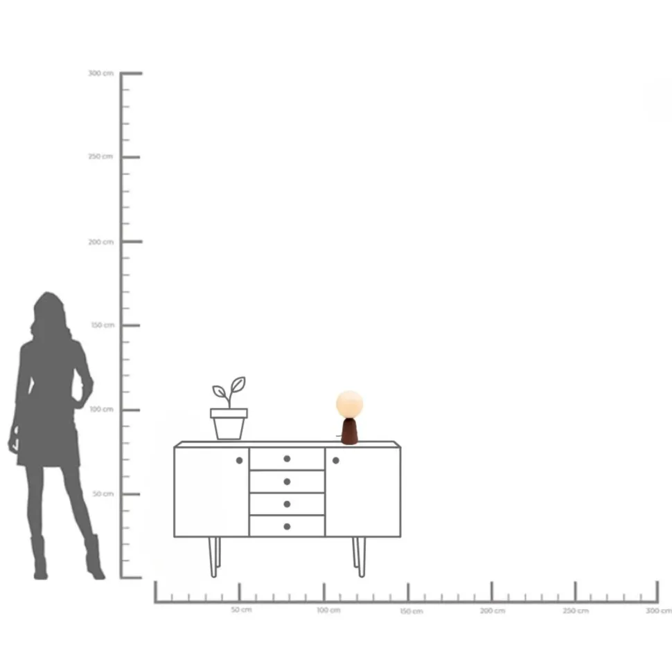 Tischleuchte Bollie Rot 33cm