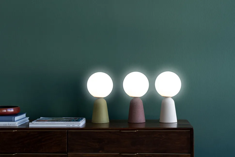 Tischleuchte Bollie Rot 33cm