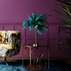 Tischleuchte Feather Palm Grün 60cm