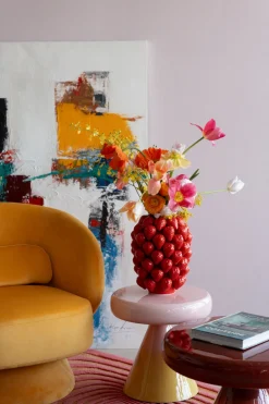 Vase Strawberries Rot 24cm