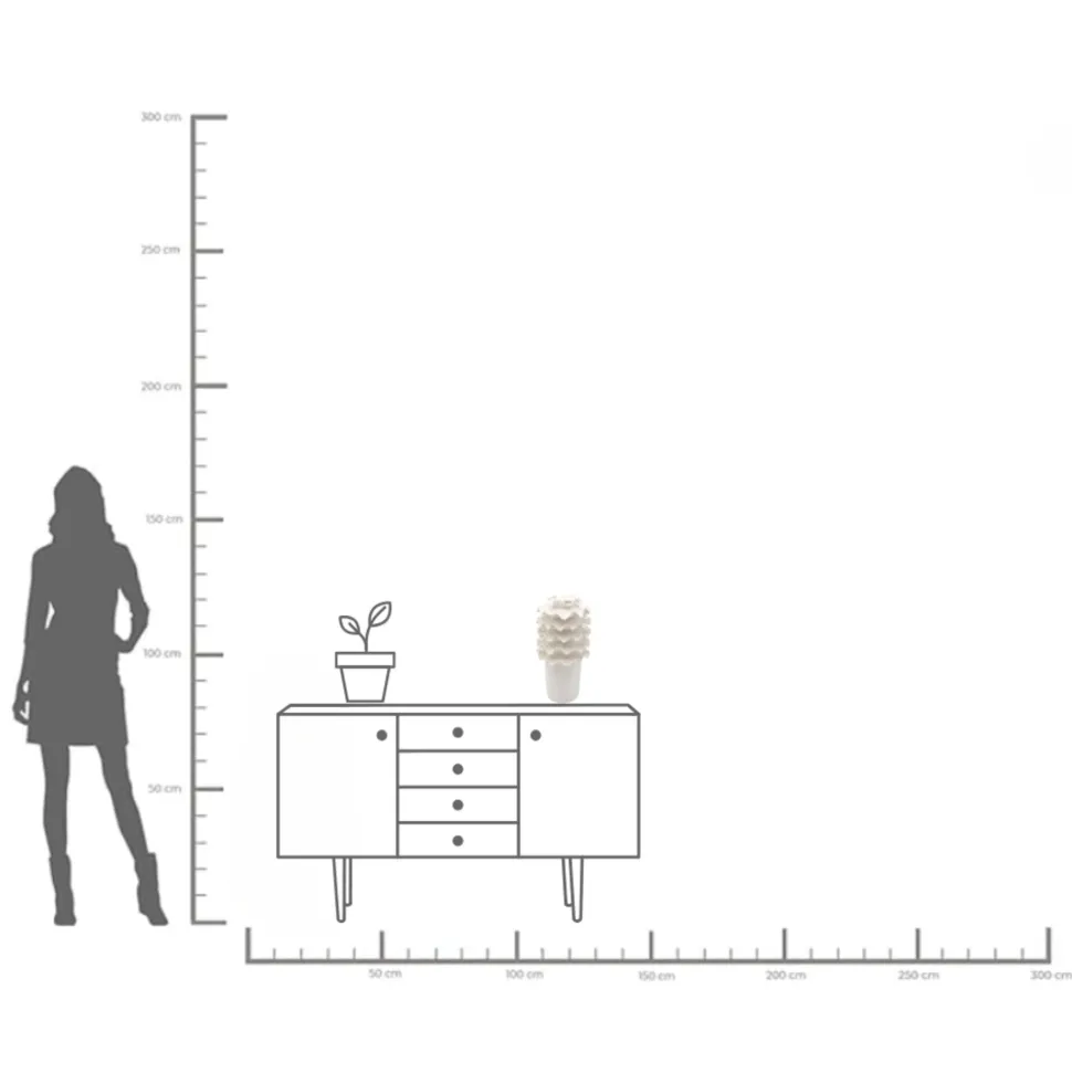 Vase Viento Weiß 39cm