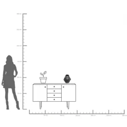 Vase Volante Schwarz 27cm