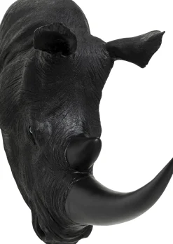Wandobjekt Rhino Head Antique Schwarz 22x43cm