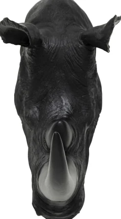 Wandobjekt Rhino Head Antique Schwarz 22x43cm