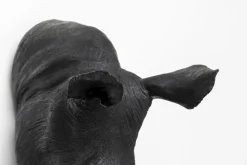 Wandobjekt Rhino Head Antique Schwarz 22x43cm