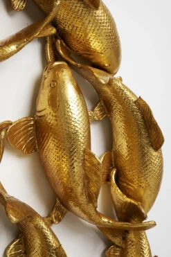 Wandobjekt School of Koi Gold Ø102cm