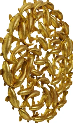 Wandobjekt School of Koi Gold Ø160cm