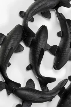 Wandobjekt School of Koi Schwarz Ø160cm