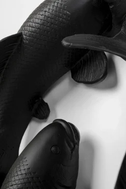 Wandobjekt School of Koi Schwarz Ø160cm