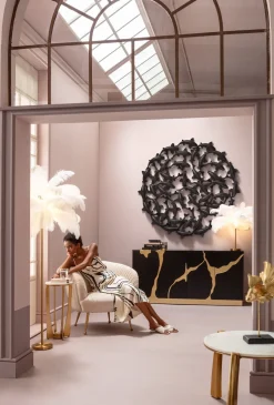 Wandobjekt School of Koi Schwarz Ø160cm