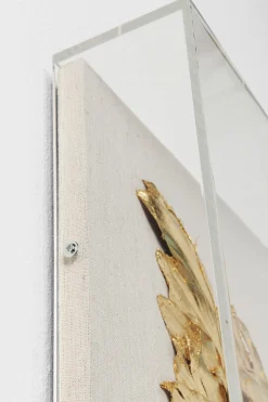 Wandschmuck Wings Gold-Weiß 120x120cm