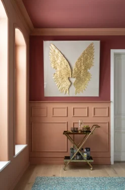 Wandschmuck Wings Gold-Weiß 120x120cm