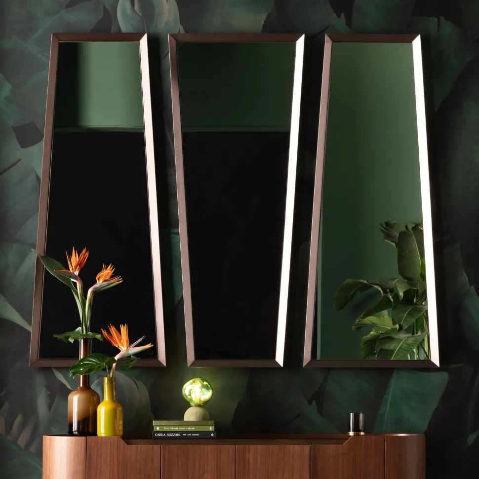 Wandspiegel Arezzo Coffee Trapez 65(45)x160cm