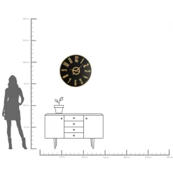 Wanduhr Casino Schwarz Ø76cm