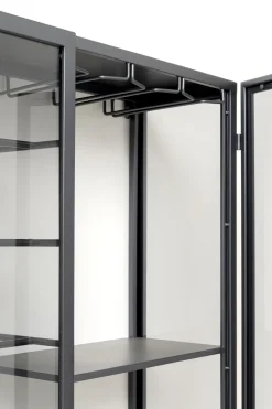 Wandweinregal Porto Schwarz 75x80cm