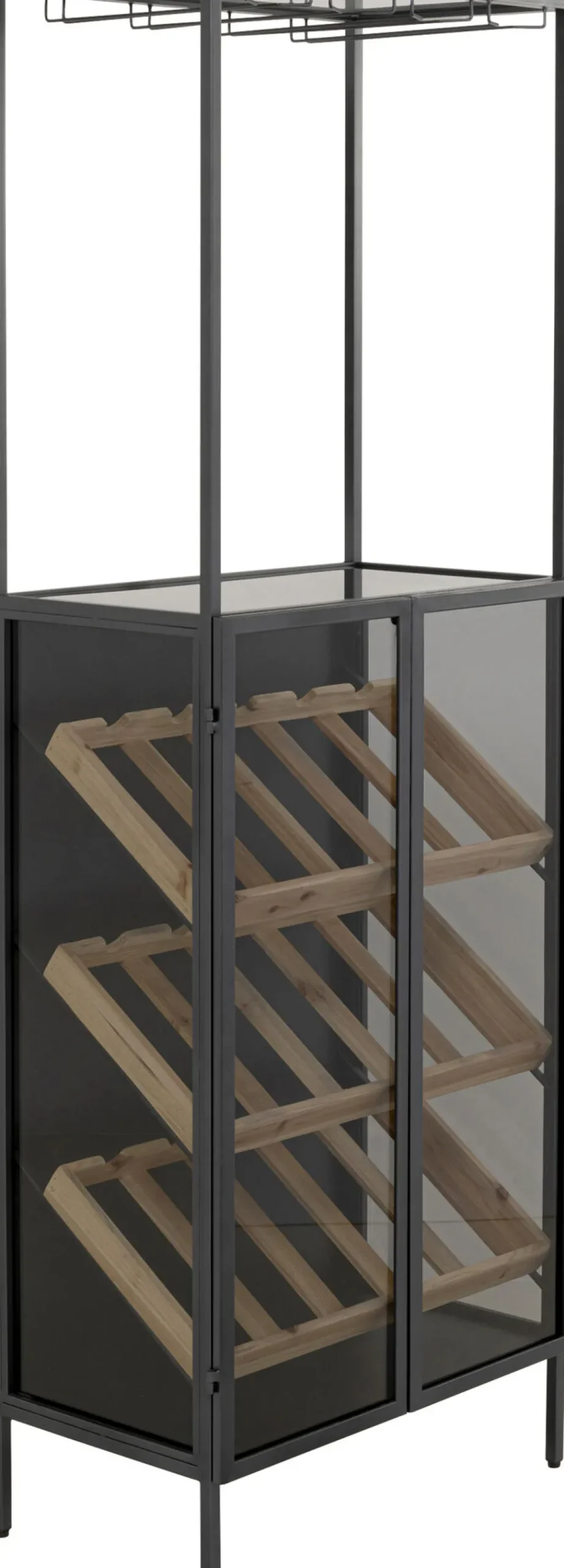 Weinregal Porto Bar Schwarz 60x170cm